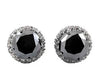 2.50 Ct Gorgeous Black Diamond Studs in 925 Silver With Diamond Accents, Stunning Collection with Great Sparkle
