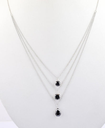 Copy of 3mm AAA Quality Certified Black Diamond Necklace, Free 1 Carat Black Diamond Studs - ZeeDiamonds