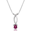 Pear Shape Madagascar Ruby Gemstone Pendant with White Diamond Accents - ZeeDiamonds