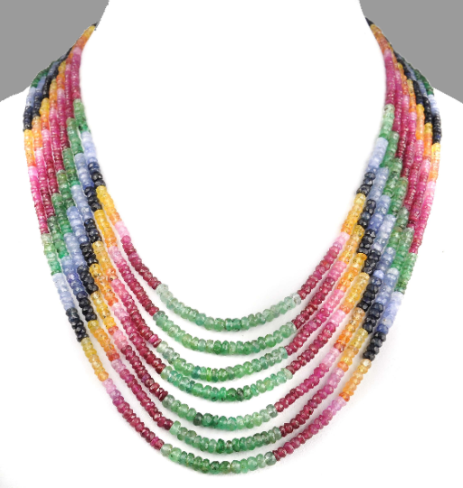 Strand Multi Colors Gemstones Designer Necklace For Women's