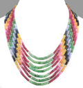 7 Strand Multi Colors Gemstones Designer Necklace For Women's Jewelry - ZeeDiamonds