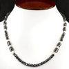 6 mm Pipe Shape Black Diamond Beads Necklace - ZeeDiamonds