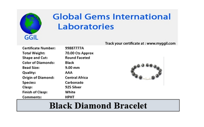 AAA Certified 8 mm Amazing Black Diamond Chain Bracelet, Anniversary Gift, Birthday Gift - ZeeDiamonds