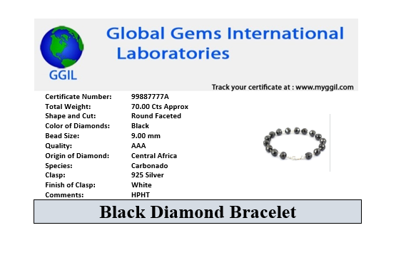 AAA Certified 8 mm Amazing Black Diamond Chain Bracelet, Anniversary Gift, Birthday Gift - ZeeDiamonds
