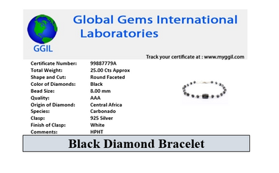 Elegant 4 mm Black Diamond Chain Bracelet, 100% Certified! Great Shine & Amazing Collection - ZeeDiamonds