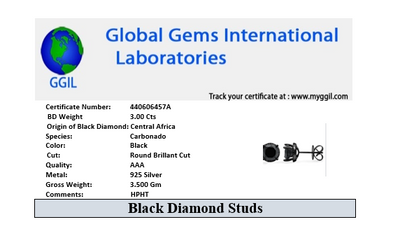 1-3 Ct Black Diamond Solitaire Studs With Black Diamond Accents - ZeeDiamonds