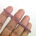 Elegant 3 mm Faceted African Ruby Bracelet With Silver Clasp, Birthday Gift,Unisex Bracelet, AAA Quality, Great Shine & Luster ! - ZeeDiamonds