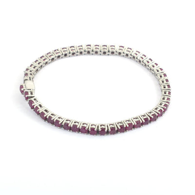 Elegant 3 mm Faceted African Ruby Bracelet With Silver Clasp, Birthday Gift,Unisex Bracelet, AAA Quality, Great Shine & Luster ! - ZeeDiamonds