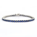 Elegant 3 mm Faceted Ceylon Blue Sapphire Gemstone Bracelet, Certified Gemstones, Custom Size, Designer Bracelets, AAA Quality, Great Brilliance ! - ZeeDiamonds