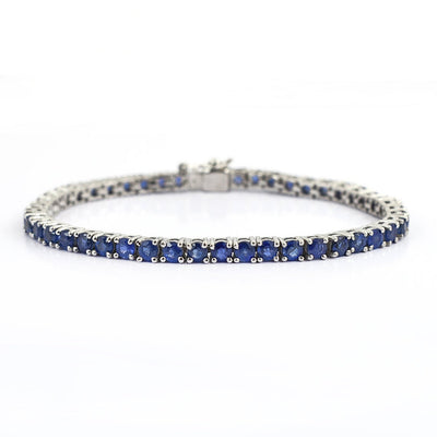 Elegant 3 mm Faceted Ceylon Blue Sapphire Gemstone Bracelet, Certified Gemstones, Custom Size, Designer Bracelets, AAA Quality, Great Brilliance ! - ZeeDiamonds