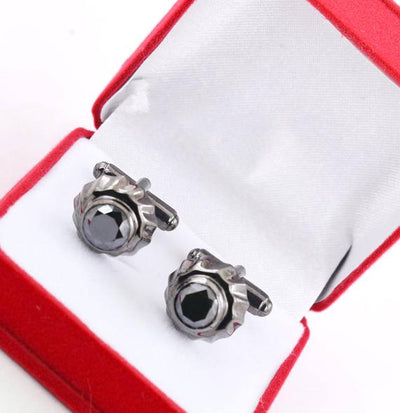 3.75 Cts Black Diamond Cufflinks In Black Gold, Men's Gift - ZeeDiamonds