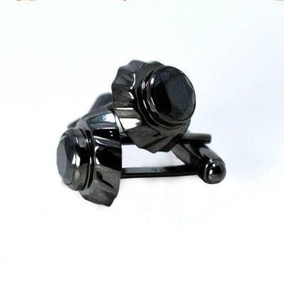 3.75 Cts Black Diamond Cufflinks In Black Gold, Men's Gift - ZeeDiamonds