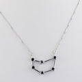 Capricorn Zodiac Sign, Black Diamond  Pendant. - ZeeDiamonds