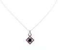 4 Ct Round Black Diamond Designer Pendant with Ruby Gemstone Accents - ZeeDiamonds