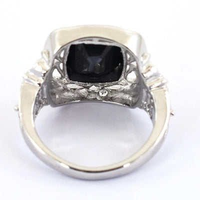 2-5 Ct, Certified Radiant Black Diamond Solitaire Ring - ZeeDiamonds