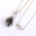 3 Ct Pear Shape Black Diamond Pendant with White Diamond Accents - ZeeDiamonds