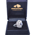 1 Ct Black Diamond Ring In Floral Design With White Diamond Accents - ZeeDiamonds