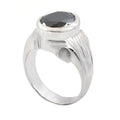 5-7 Carat Certified Oval Cut Black Diamond Solitaire Designer Silver Ring - ZeeDiamonds