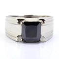 2 Ct Princess Cut Black Diamond Solitaire Fancy Ring in Sterling Silver - ZeeDiamonds