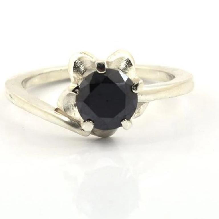 AAA Quality 2-4 Ct Certified Black Diamond Engagement Ring - ZeeDiamonds