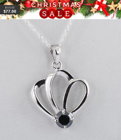 Elegant Flower Shape Black Diamond Pendant 2ct - 5ct - ZeeDiamonds