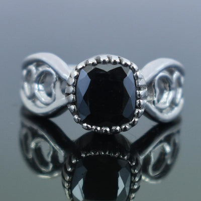 2-4 Ct Cushion Shape Black Diamond Ring, Unique Style - ZeeDiamonds