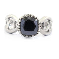 2-4 Ct Cushion Shape Black Diamond Ring, Unique Style - ZeeDiamonds