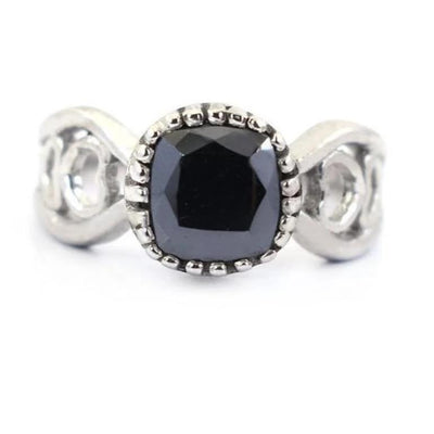 2-4 Ct Cushion Shape Black Diamond Ring, Unique Style - ZeeDiamonds