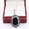 8 Ct Oval Shape Black Diamond Designer Accents Pendant, Great Shine & Luster - ZeeDiamonds