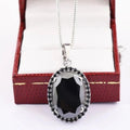 8 Ct Oval Shape Black Diamond Designer Accents Pendant, Great Shine & Luster - ZeeDiamonds