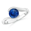 Elegant Natural Blue Sapphire Gemstone Wedding Ring in 925 Silver - ZeeDiamonds