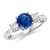 Blue Sapphire Gemstone Engagement Ring in 10 kt Gold - ZeeDiamonds