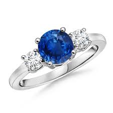 Blue Sapphire Gemstone Engagement Ring in 10 kt Gold - ZeeDiamonds