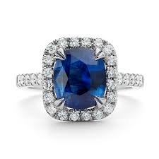 Designer Blue Sapphire & White Diamond Wedding Ring - ZeeDiamonds