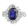 Blue Sapphire Engagement Ring With White Diamond Accents - ZeeDiamonds