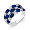 Blue Sapphire Gemstone Engagement Ring With White Diamonds - ZeeDiamonds