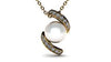 Designer Certified Freshwater Pearl Pendant in 14kt Gold i Two Tone Finish - ZeeDiamonds