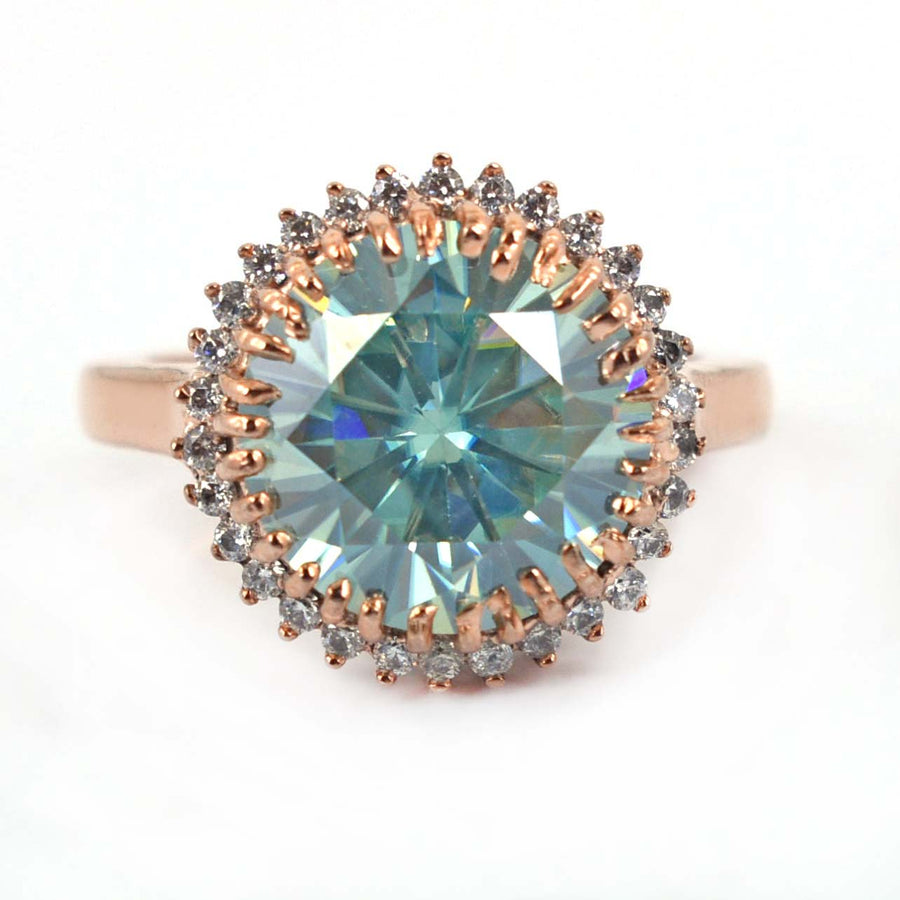 Gorgeous 5 Ct Light Blue Diamond Engagement Ring With Accents WATCH VIDEO - ZeeDiamonds