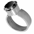 1-3 Ct  Round Brilliant Cut Black Diamond Solitaire Ring For Men's - ZeeDiamonds