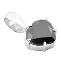 3.5 Carat Heart Shape Black Diamond Pendant in 14kt White Gold,Valentine Gift. - ZeeDiamonds