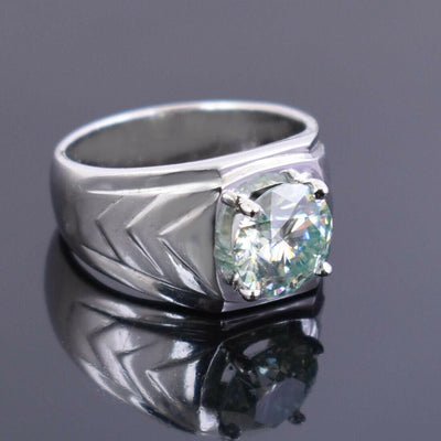 Certified 2.70 Ct Off White Diamond Men's Ring in 925 Silver, Great Design & Fire, Gift For Wedding/Birthday - ZeeDiamonds