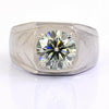 Certified 2.70 Ct Off White Diamond Men's Ring in 925 Silver, Great Design & Fire, Gift For Wedding/Birthday - ZeeDiamonds