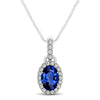 Sapphire Pendant with Diamonds in 925 Silver/14 K Gold. VVS1;G Color.AAA - ZeeDiamonds