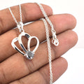 1.50 Cts Certified Black Diamond Pendant in 925 Sterling Silver Beautiful Shine! - ZeeDiamonds
