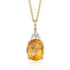 Citrine Pendant with White Diamonds.VVS; H-I Color. - ZeeDiamonds