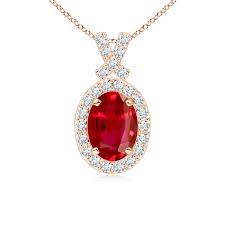 Stunning Oval Shape Madagascar Ruby Pendant With VVS White Diamond Accents - ZeeDiamonds