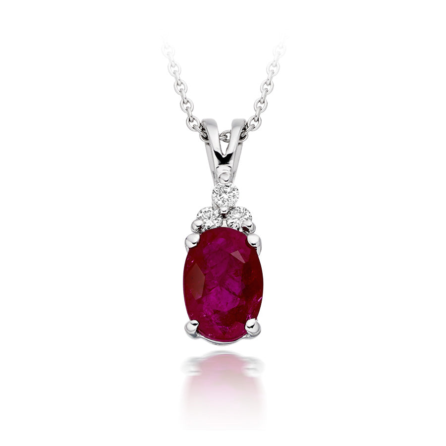 5 Cts Natural Ruby Gemstone Pendant In 925 Sterling Silver - ZeeDiamonds