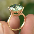 RARE 8.65 Ct Greenish Blue Diamond Solitaire Ring In Rose Gold WATCH VIDEO - ZeeDiamonds