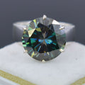 RARE 8.45 Ct Round Shape Blue Diamond Solitaire Ring. Great Bling. WATCH VIDEO - ZeeDiamonds