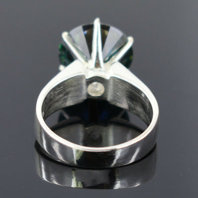 RARE 8.45 Ct Round Shape Blue Diamond Solitaire Ring. Great Bling. WATCH VIDEO - ZeeDiamonds